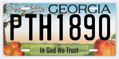 GA license plate PTH1890