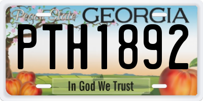 GA license plate PTH1892