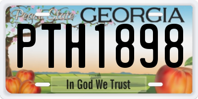 GA license plate PTH1898