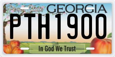 GA license plate PTH1900