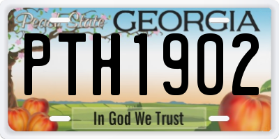 GA license plate PTH1902