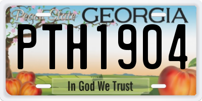 GA license plate PTH1904