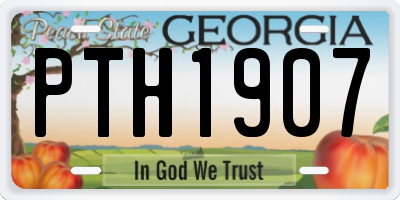 GA license plate PTH1907