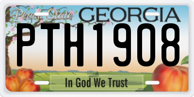 GA license plate PTH1908