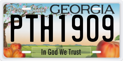 GA license plate PTH1909