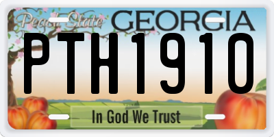 GA license plate PTH1910