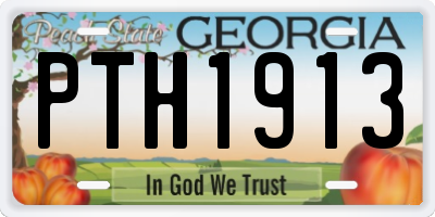 GA license plate PTH1913