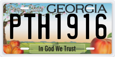 GA license plate PTH1916