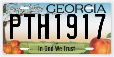 GA license plate PTH1917