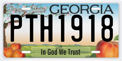 GA license plate PTH1918