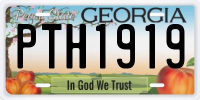 GA license plate PTH1919