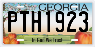 GA license plate PTH1923