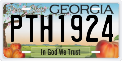 GA license plate PTH1924