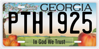GA license plate PTH1925