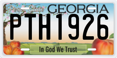 GA license plate PTH1926