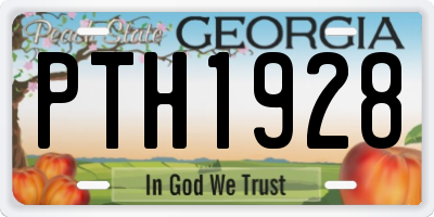 GA license plate PTH1928