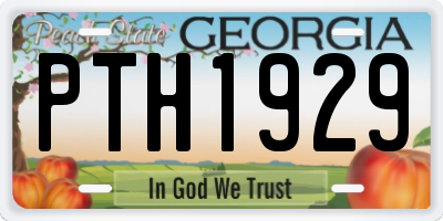 GA license plate PTH1929