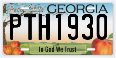 GA license plate PTH1930