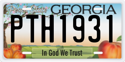GA license plate PTH1931
