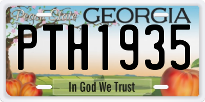 GA license plate PTH1935