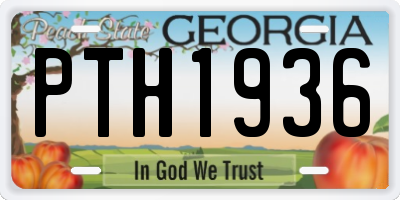 GA license plate PTH1936