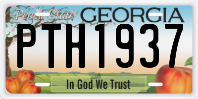 GA license plate PTH1937