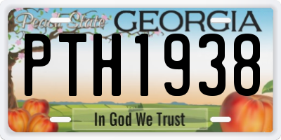 GA license plate PTH1938