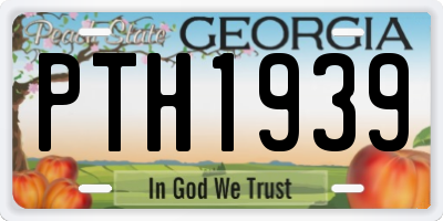 GA license plate PTH1939