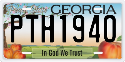 GA license plate PTH1940