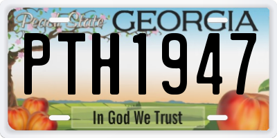GA license plate PTH1947