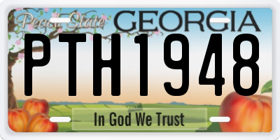 GA license plate PTH1948