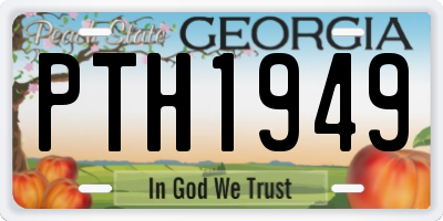 GA license plate PTH1949