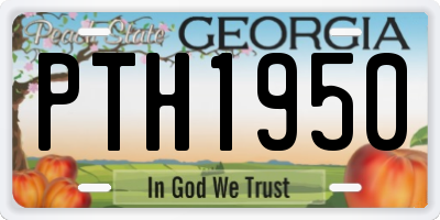 GA license plate PTH1950
