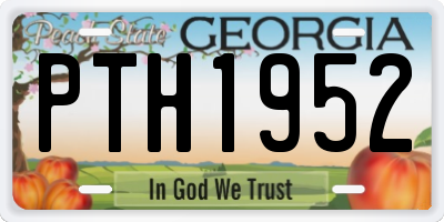 GA license plate PTH1952