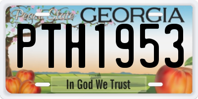 GA license plate PTH1953