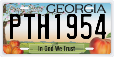 GA license plate PTH1954