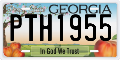 GA license plate PTH1955