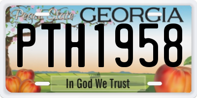 GA license plate PTH1958