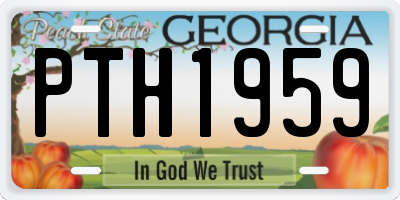 GA license plate PTH1959