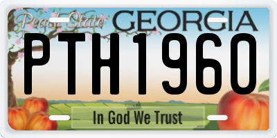 GA license plate PTH1960