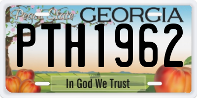 GA license plate PTH1962