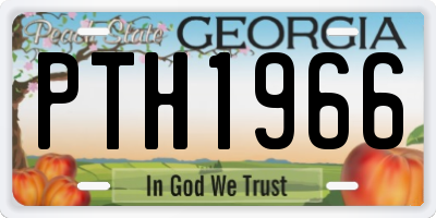 GA license plate PTH1966