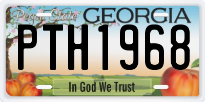 GA license plate PTH1968