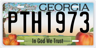 GA license plate PTH1973