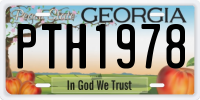 GA license plate PTH1978