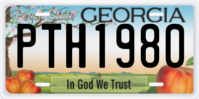 GA license plate PTH1980
