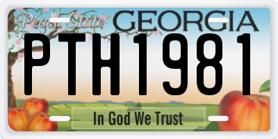 GA license plate PTH1981