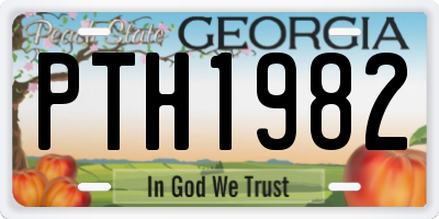 GA license plate PTH1982