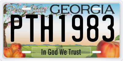 GA license plate PTH1983