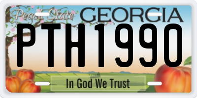 GA license plate PTH1990